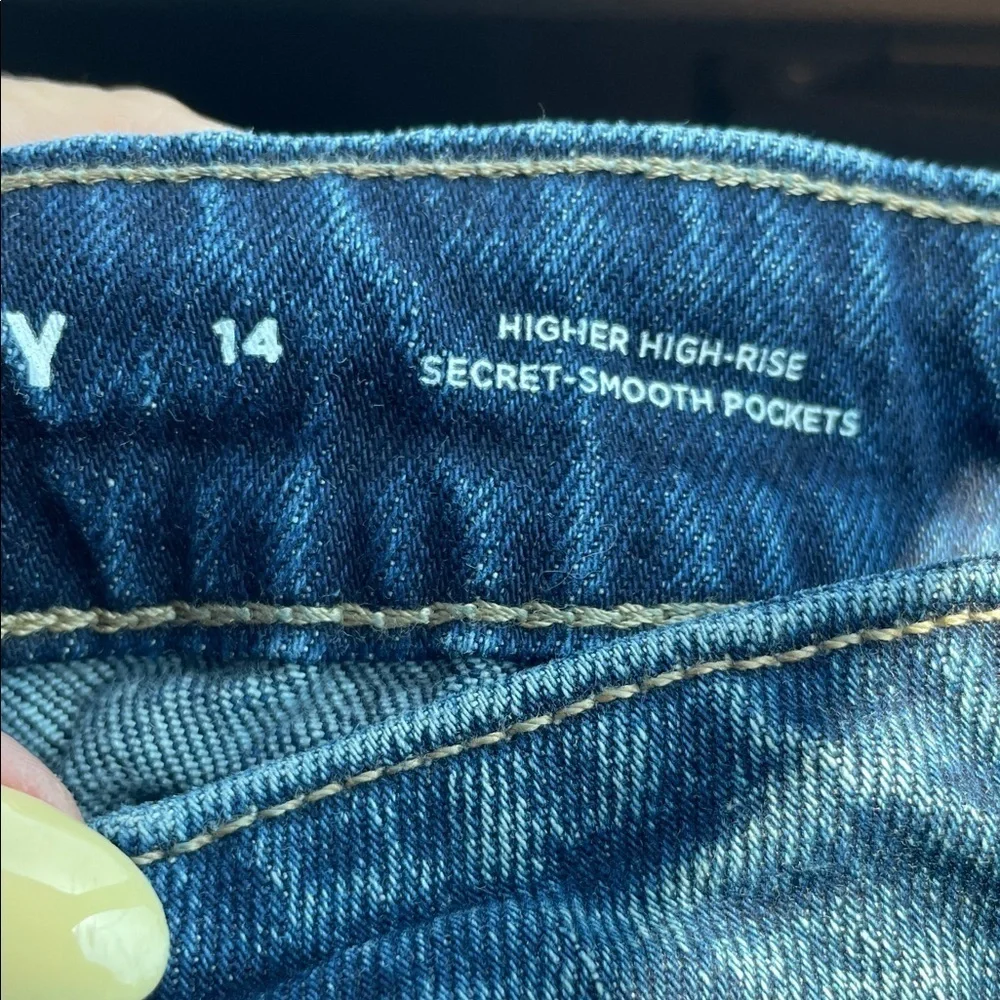 Old Navy Higher High-Rise Button-Fly Midi Jean Pencil Skirt Girls size 14 (25)